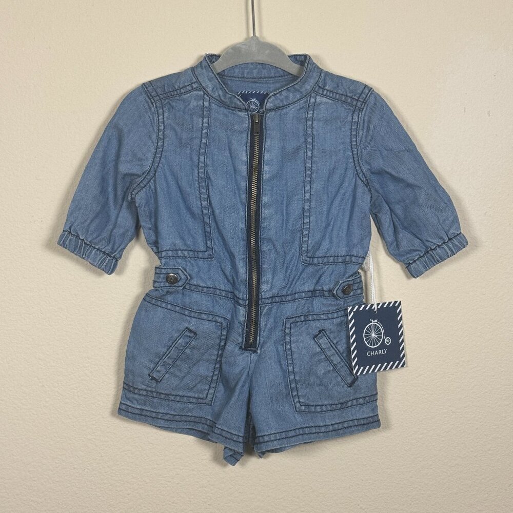 Charly Denim Romper children girls dress baby toddler 3-6 months